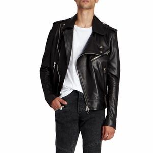 Balmain Leather Biker Jacket NWT